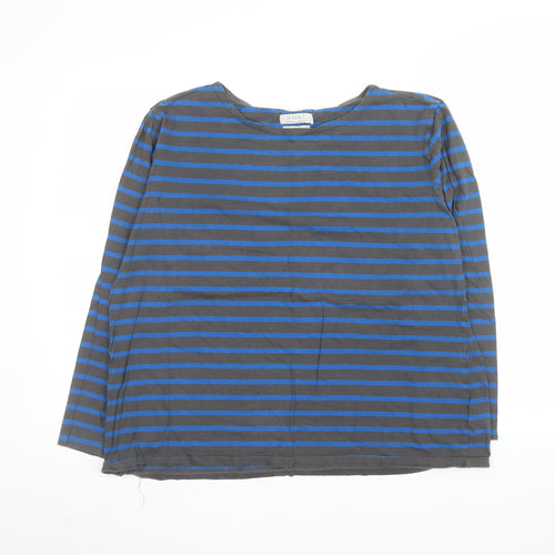 Seasalt Women’s Blue Striped Long Sleeve Organic Cotton T-Shirt Size 22