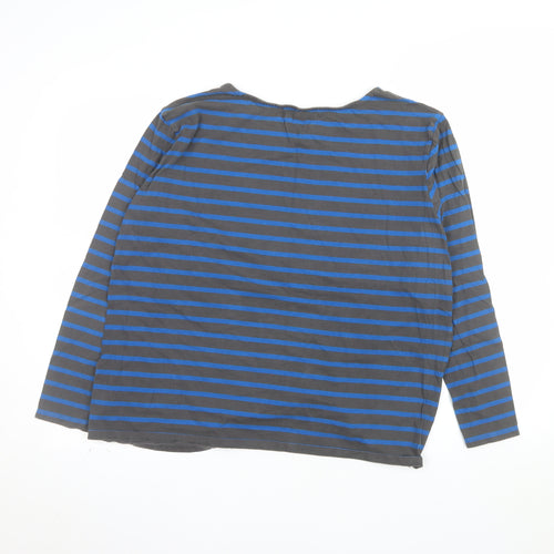 Seasalt Women’s Blue Striped Long Sleeve Organic Cotton T-Shirt Size 22