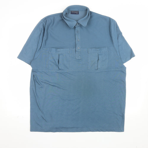 Tom Hagan Men's Blue XL Short Sleeve Cotton Polo Shirt