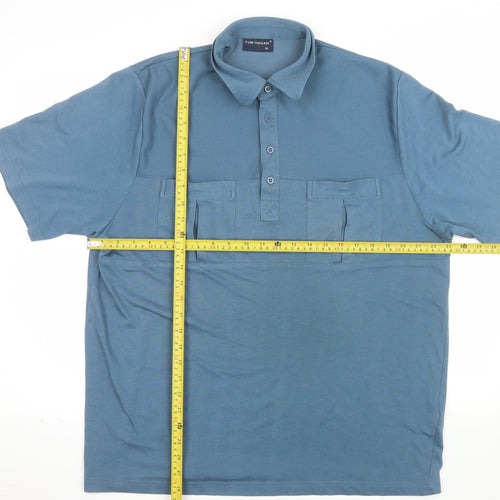 Tom Hagan Men's Blue XL Short Sleeve Cotton Polo Shirt