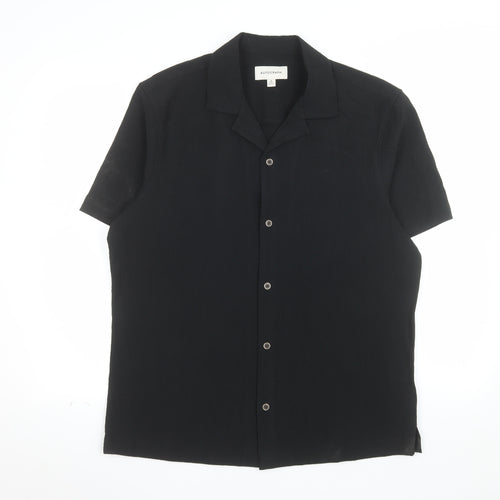 Marks and Spencer Autograph Men's Black Short Sleeve Button-Up Shirt M