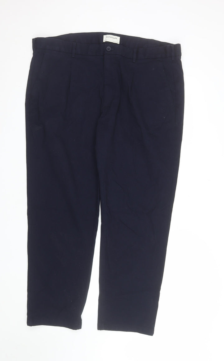 Marks and Spencer Men’s Black Chino Trousers 42W 29L Regular Fit