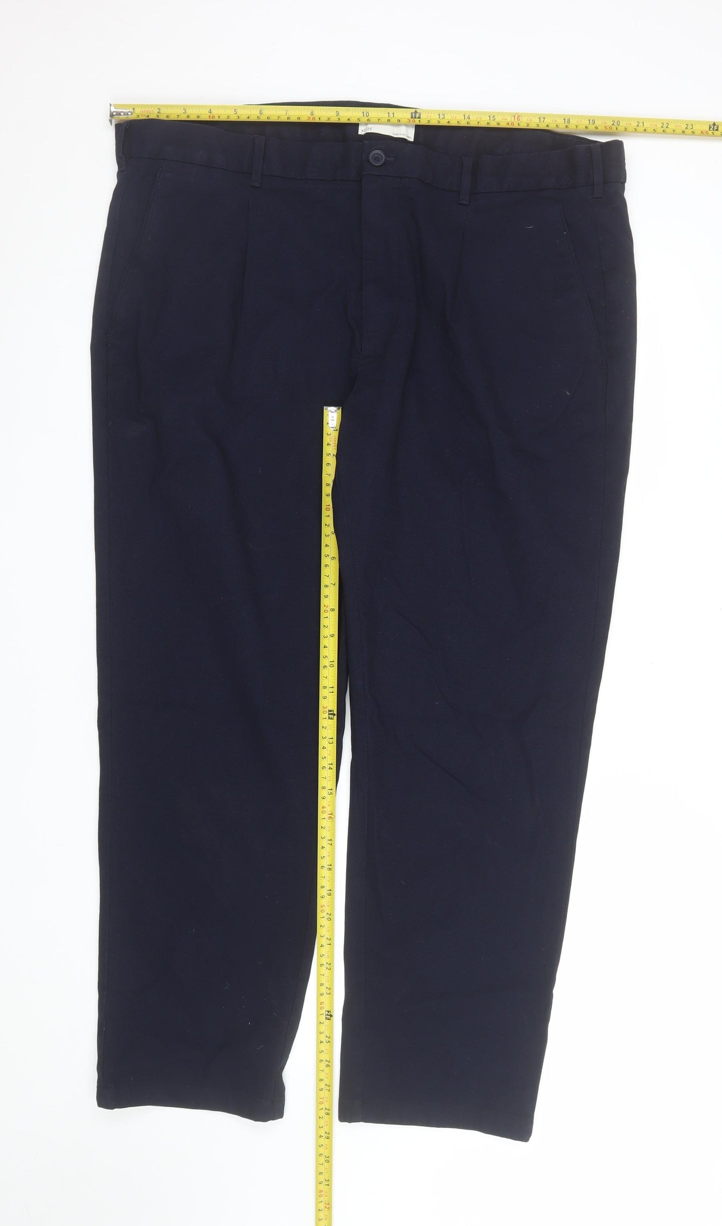 Marks and Spencer Men’s Black Chino Trousers 42W 29L Regular Fit