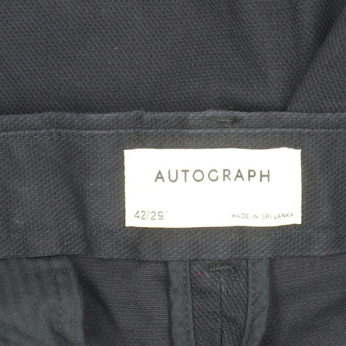 Marks and Spencer Men’s Black Chino Trousers 42W 29L Regular Fit