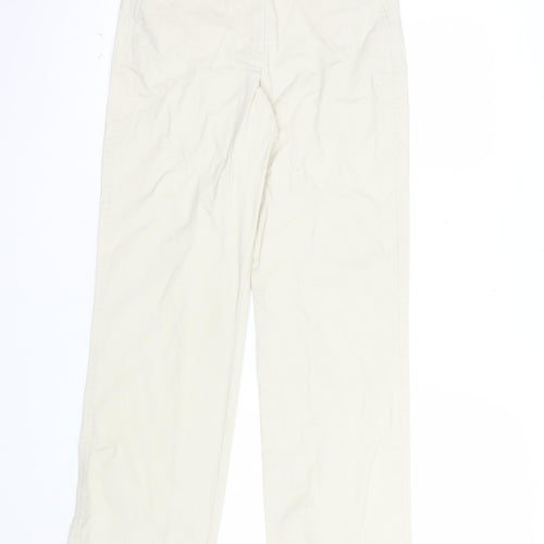 Marks and Spencer Women Beige Chino Trousers Size 6 Regular Cotton Twill