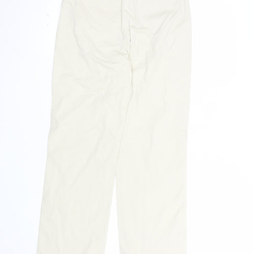 Marks and Spencer Women Beige Chino Trousers Size 6 Regular Cotton Twill