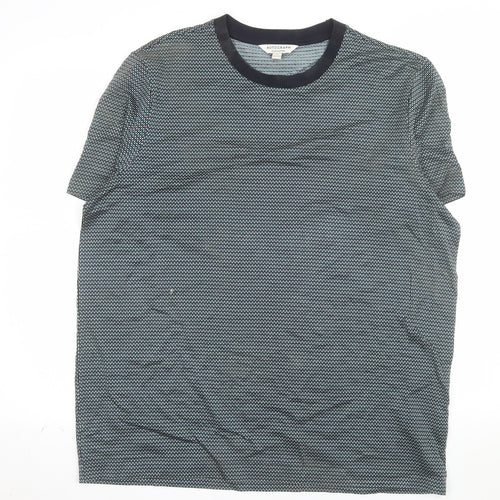 Marks and Spencer Autograph Men's Blue Cotton Crew Neck T-Shirt XL