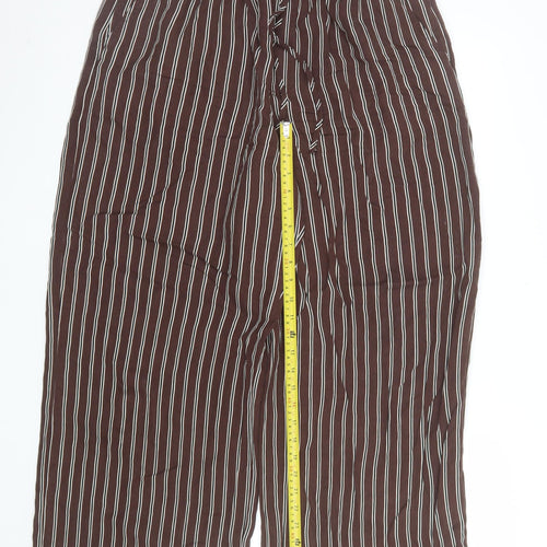 Marks and Spencer Women’s Brown Striped Cropped Trousers Size 14