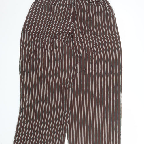 Marks and Spencer Women’s Brown Striped Cropped Trousers Size 14