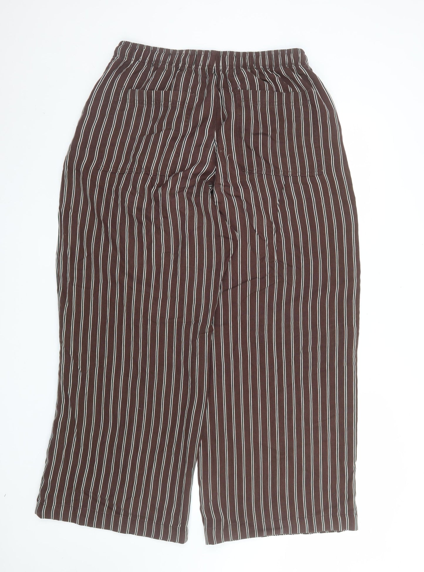 Marks and Spencer Women’s Brown Striped Cropped Trousers Size 14