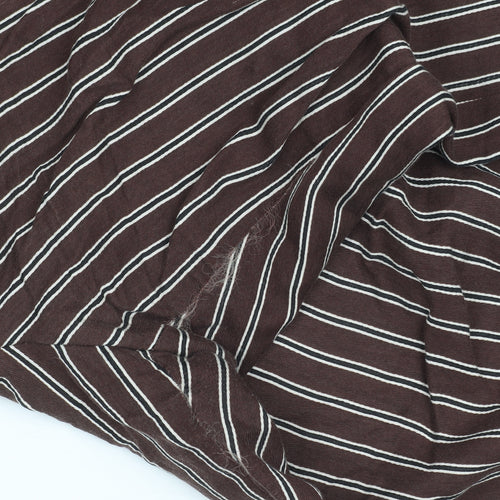 Marks and Spencer Women’s Brown Striped Cropped Trousers Size 14