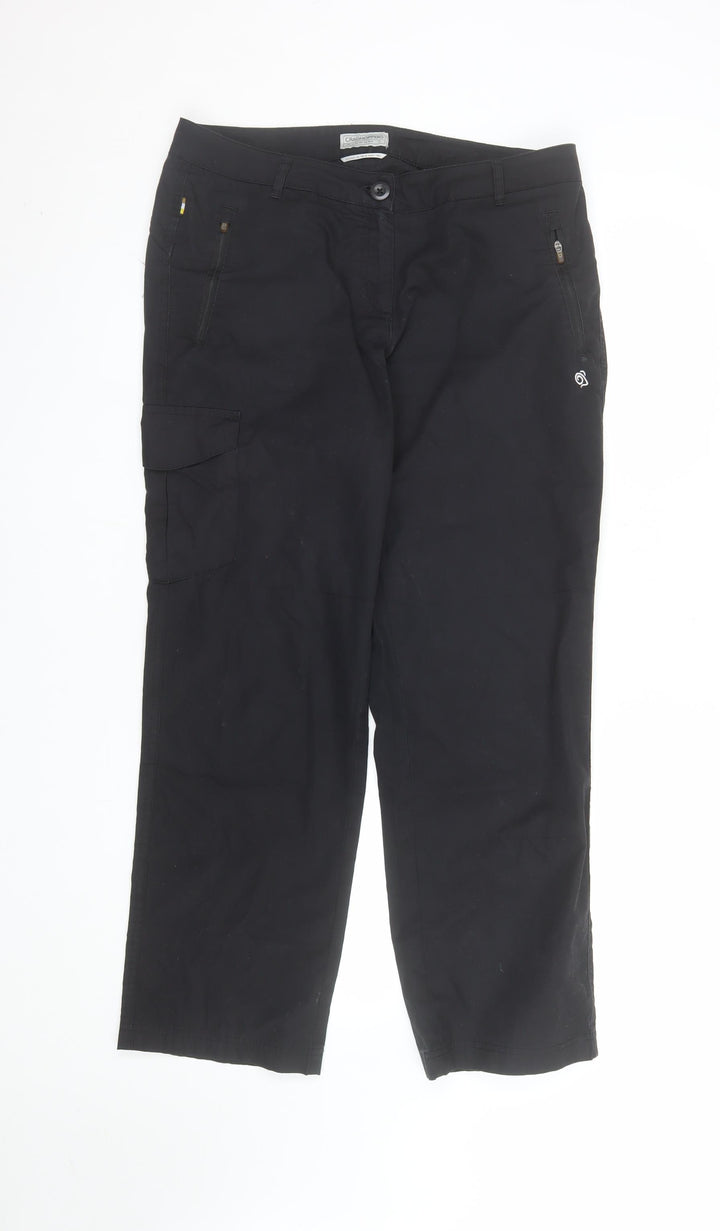 Craghoppers Women's Black Cargo Trousers Size 12 Regular Fit Outdoor Wear