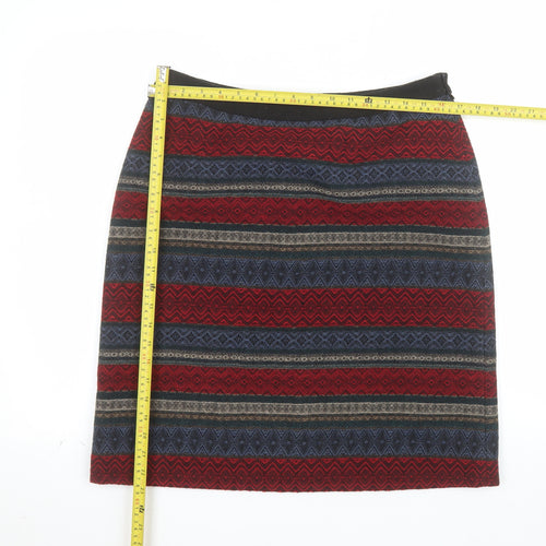 Laura Ashley Women’s Multicoloured Wool Blend Pencil Skirt Size 12