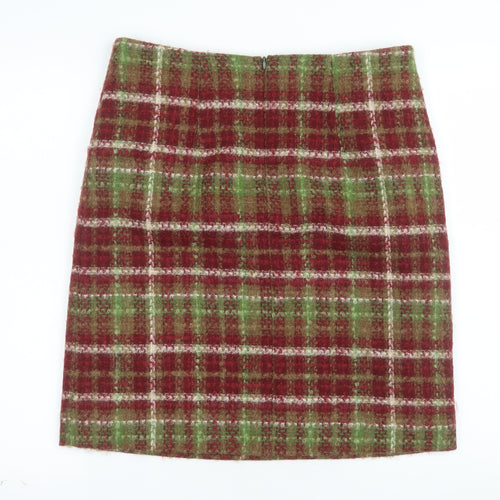 Laura Ashley Women’s Multicoloured Wool Tweed Check Pencil Skirt UK 12