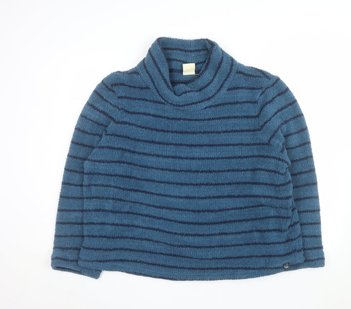 Weird Fish Women’s Blue Striped Pullover Fleece Sweatshirt Size 20