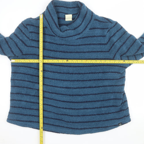 Weird Fish Women’s Blue Striped Pullover Fleece Sweatshirt Size 20