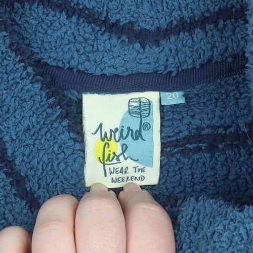 Weird Fish Women’s Blue Striped Pullover Fleece Sweatshirt Size 20