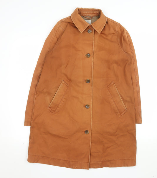 Everlane Women's Brown Cotton Trench Coat Size 10 Long Lined Classic