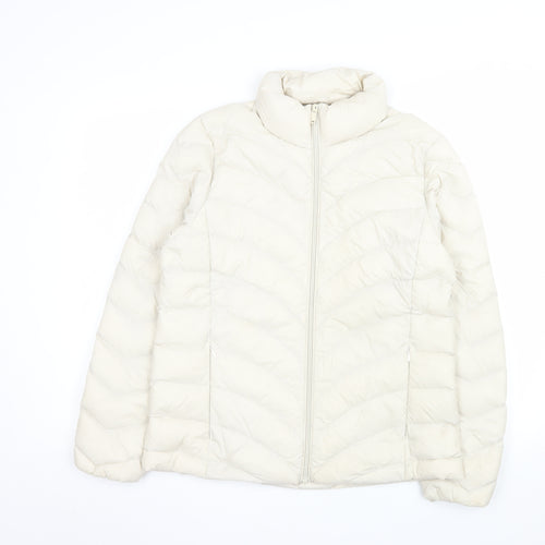 Marks and Spencer Womens Ivory Puffer Jacket Size 12 Regular Fit