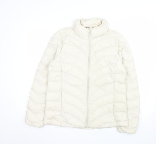 Marks and Spencer Womens Ivory Puffer Jacket Size 12 Regular Fit