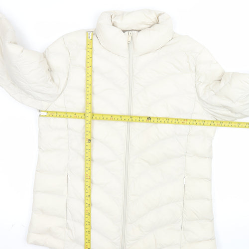 Marks and Spencer Womens Ivory Puffer Jacket Size 12 Regular Fit