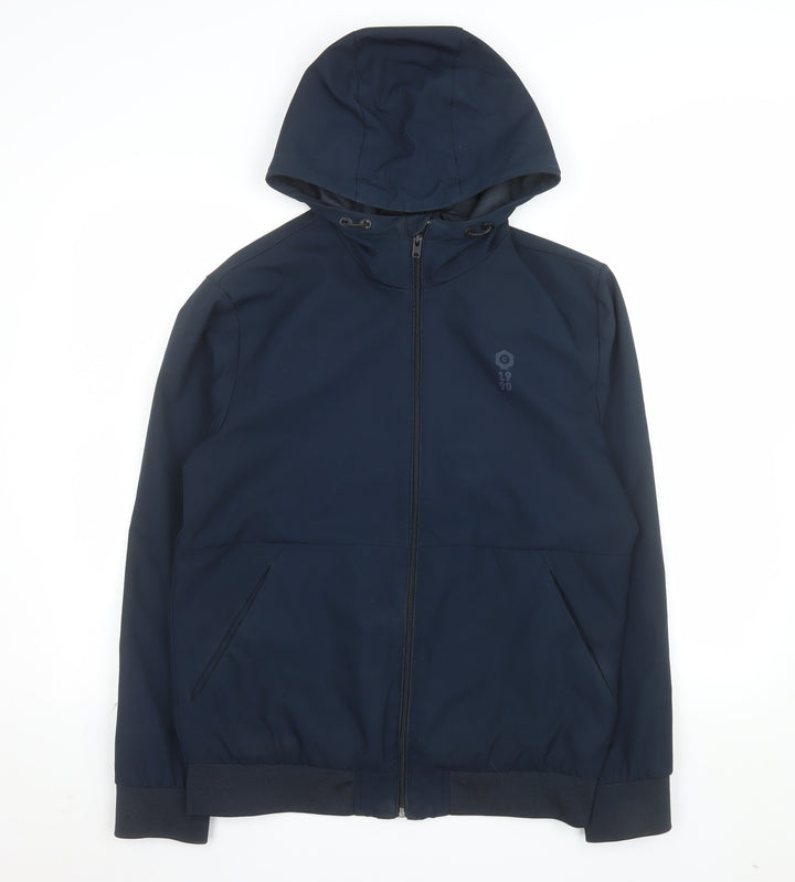 Jack & Jones Men's Blue Hooded Windbreaker Jacket Size M