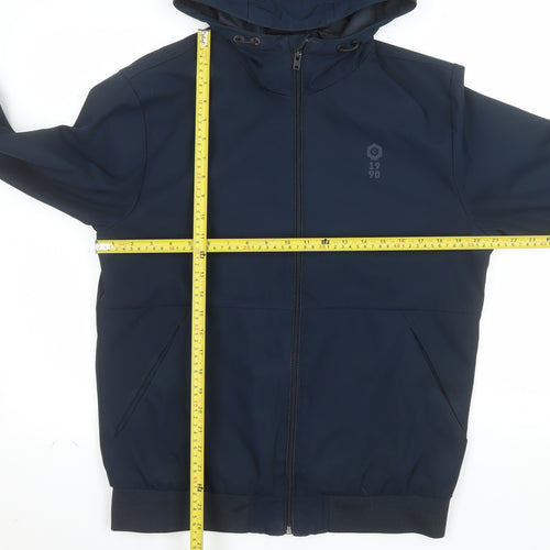 Jack & Jones Men's Blue Hooded Windbreaker Jacket Size M
