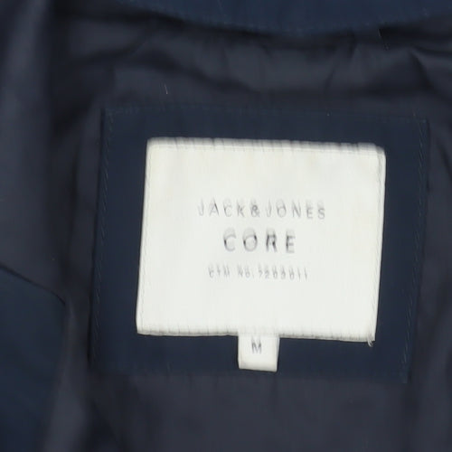 Jack & Jones Men's Blue Hooded Windbreaker Jacket Size M