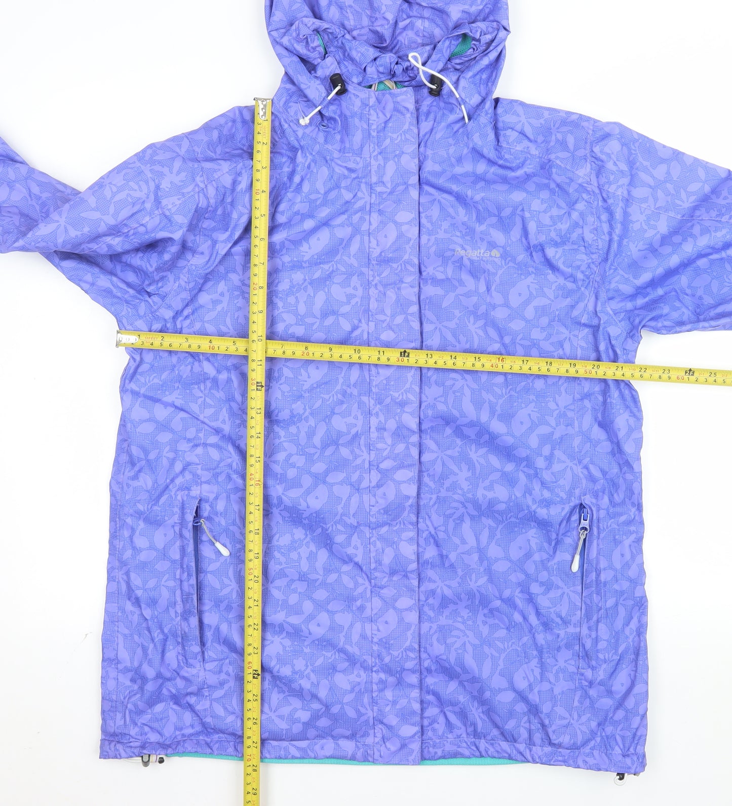 Regatta Women's Purple Waterproof Hooded Rain Jacket UK 16