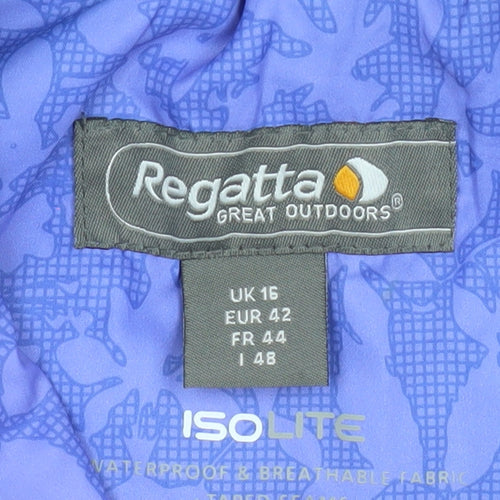 Regatta Women's Purple Waterproof Hooded Rain Jacket UK 16