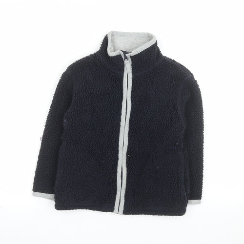 Mini Boden Boys Blue Fleece Lined Zip Jacket 5-6 Years