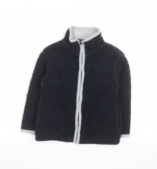 Mini Boden Boys Blue Fleece Lined Zip Jacket 5-6 Years