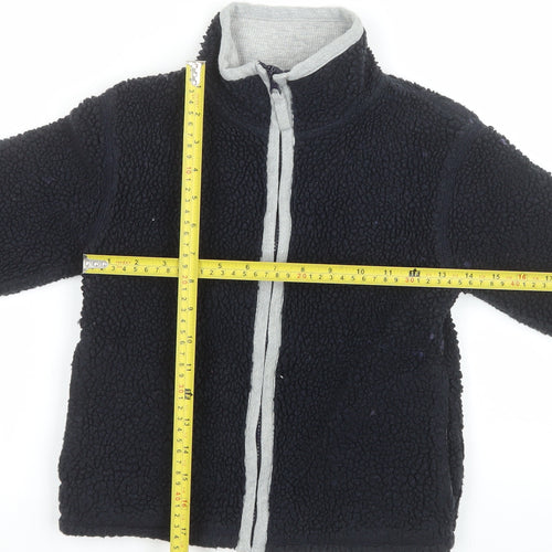 Mini Boden Boys Blue Fleece Lined Zip Jacket 5-6 Years