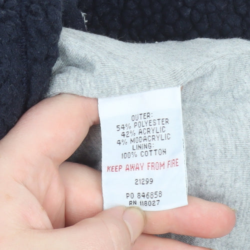 Mini Boden Boys Blue Fleece Lined Zip Jacket 5-6 Years