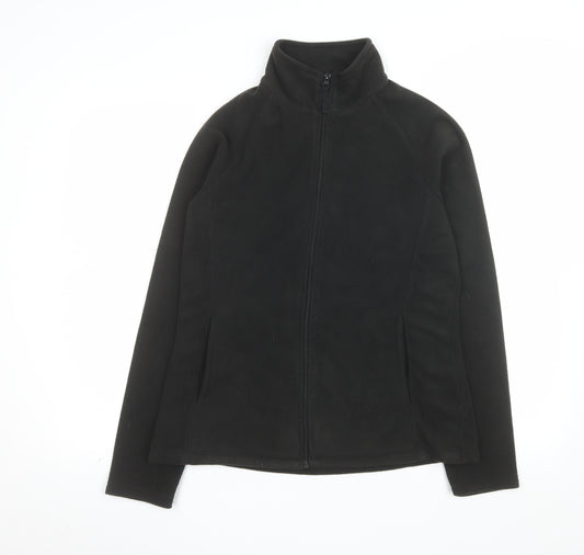 Mountain Warehouse Women's Black Fleece Jacket Size 12 Full Zip Lightweight