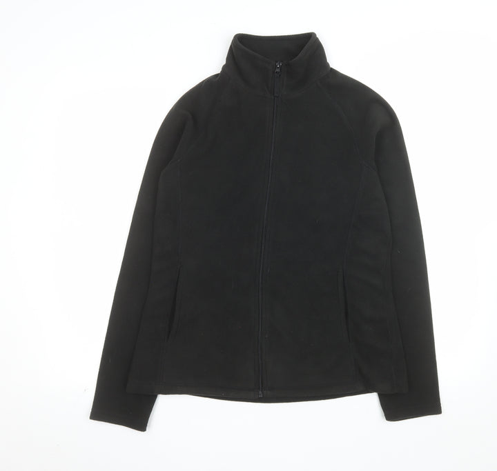 Mountain Warehouse Women's Black Fleece Jacket Size 12 Full Zip Lightweight