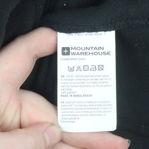 Mountain Warehouse Women's Black Fleece Jacket Size 12 Full Zip Lightweight