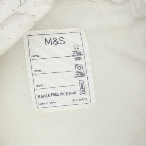 Marks and Spencer Unisex Baby Ivory Floral Padded Snowsuit 3-6 Months Hooded Winter