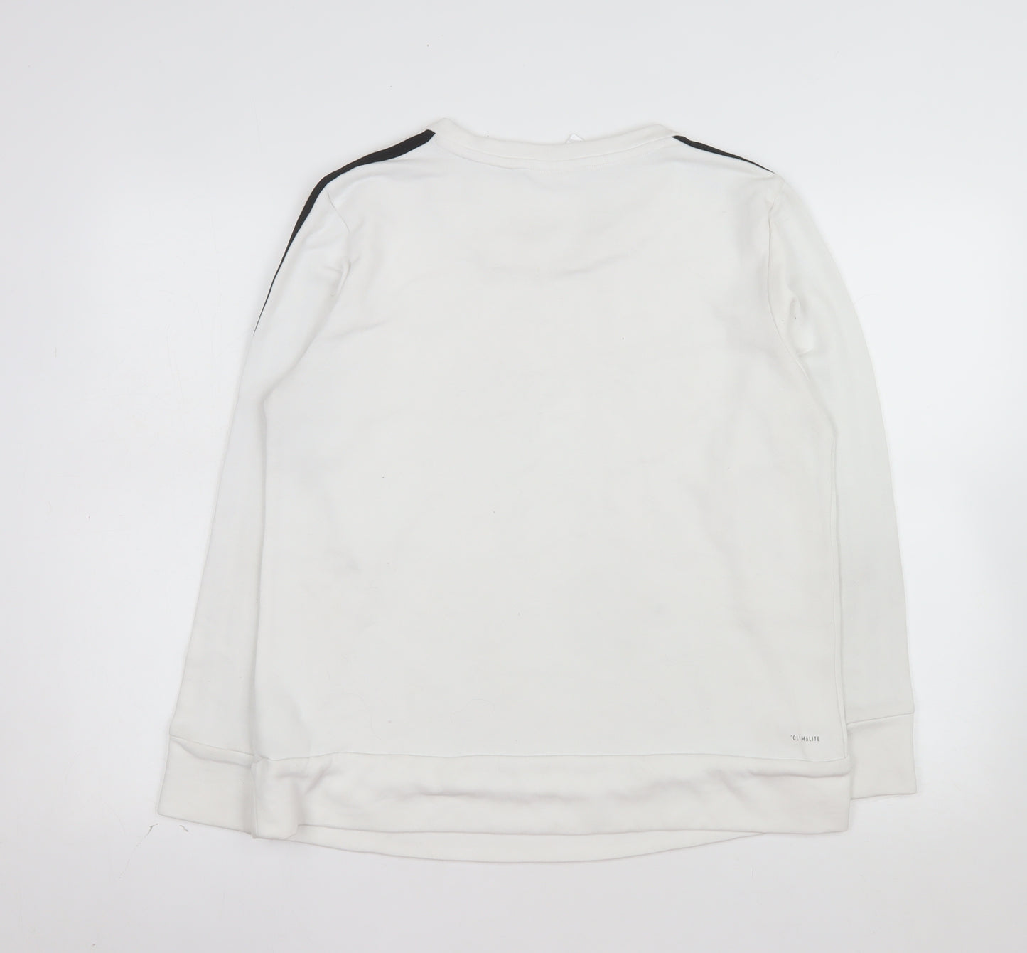 Adidas Womens White Long Sleeve Crew Neck Pullover Sweatshirt L