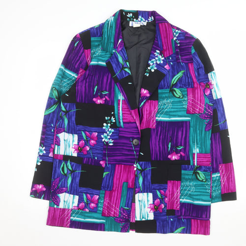 BFA Classics Womens Multicoloured Floral Single-Breasted Blazer Size L