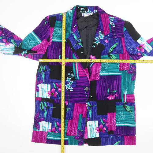 BFA Classics Womens Multicoloured Floral Single-Breasted Blazer Size L