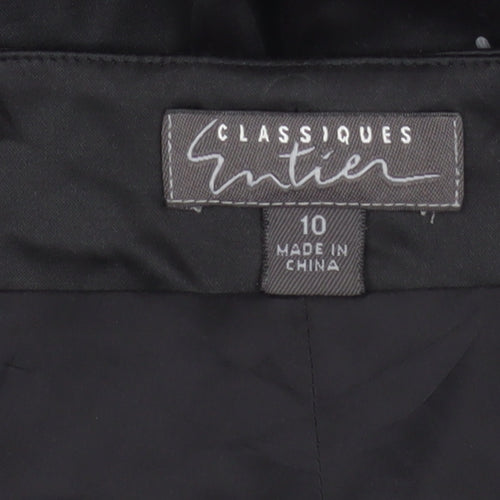 Classiques Entier Women’s Black Floral Embroidered Straight Trousers Size 10
