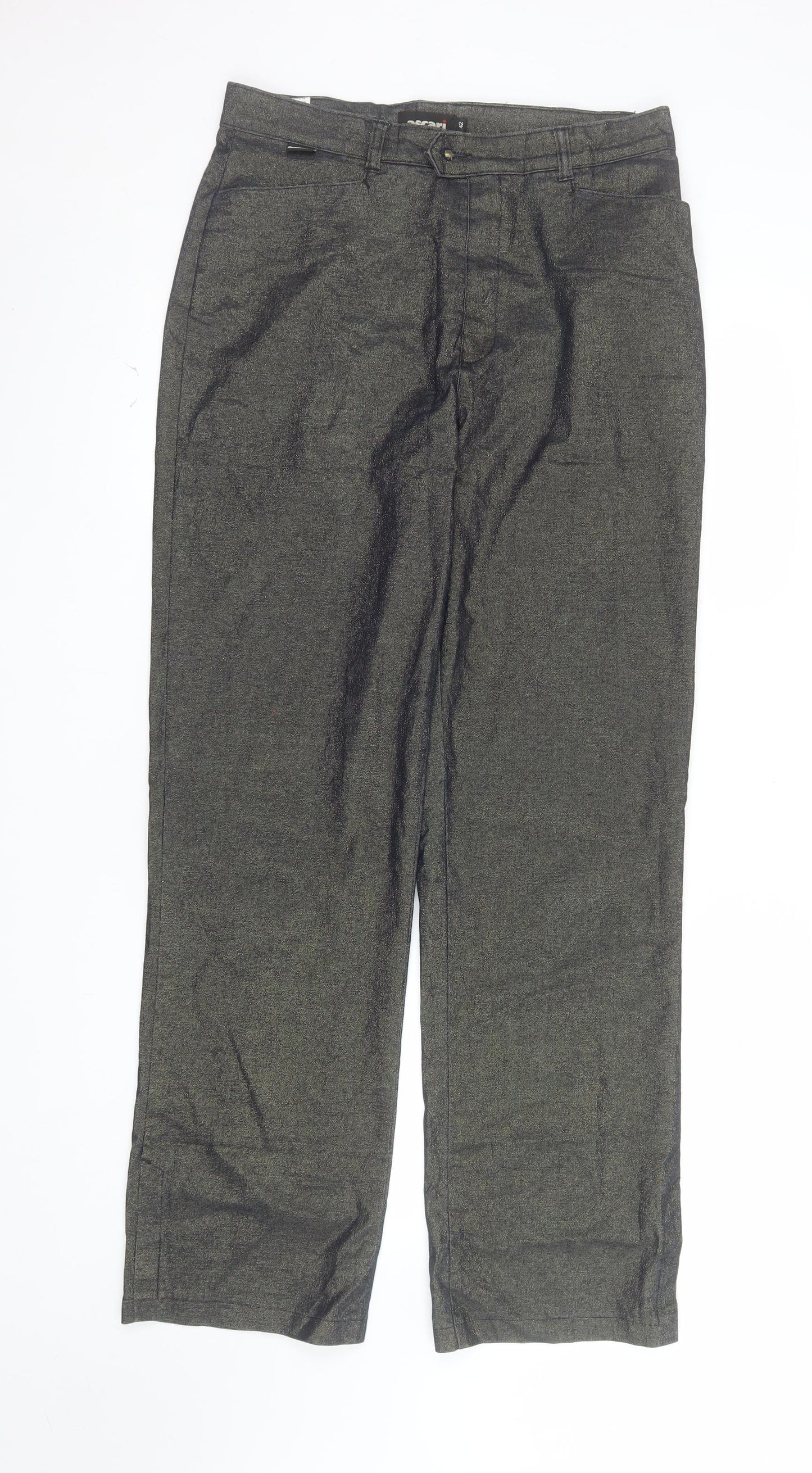 Ascari Women's Grey Chino Trousers Size 14 Stretch Cotton Blend
