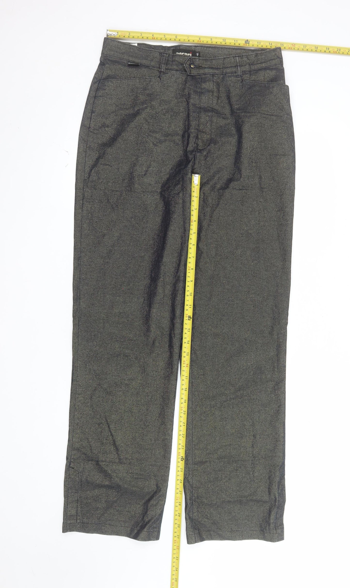 Ascari Women's Grey Chino Trousers Size 14 Stretch Cotton Blend