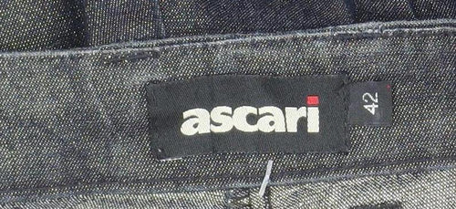 Ascari Women's Grey Chino Trousers Size 14 Stretch Cotton Blend