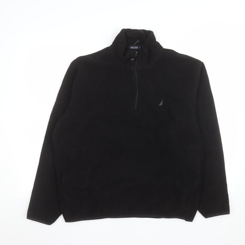 Nautica Men's Black Fleece 1/4 Zip Pullover Sweatshirt M