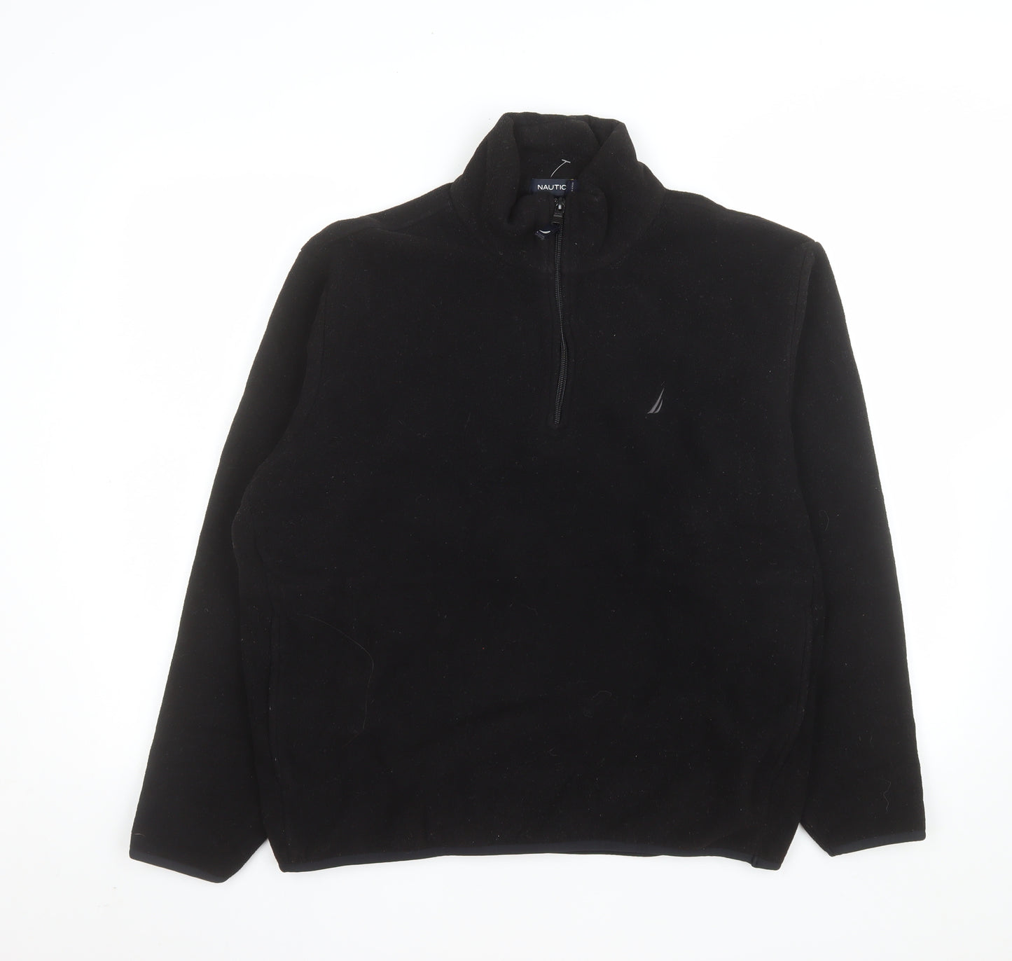 Nautica Men's Black Fleece 1/4 Zip Pullover Sweatshirt M