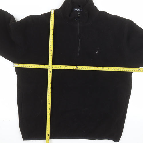 Nautica Men's Black Fleece 1/4 Zip Pullover Sweatshirt M