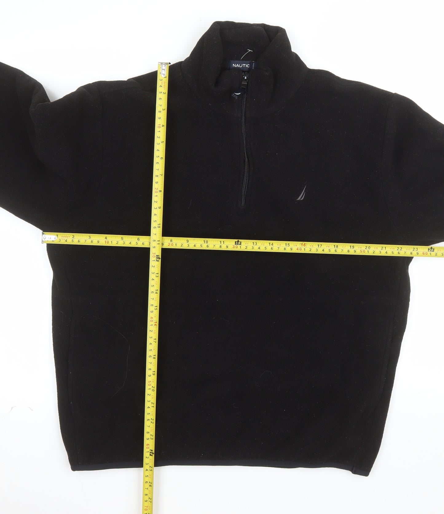 Nautica Men's Black Fleece 1/4 Zip Pullover Sweatshirt M