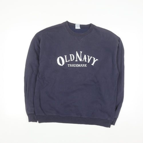 Old Navy Men's Blue Pullover Crew Neck Graphic Sweatshirt Size M